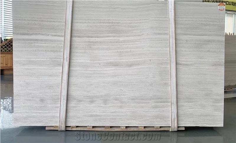 China White Wood Grain Marble Slabs And Tiles