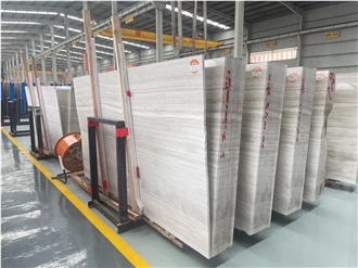 China White Wood Grain Marble Slabs And Tiles