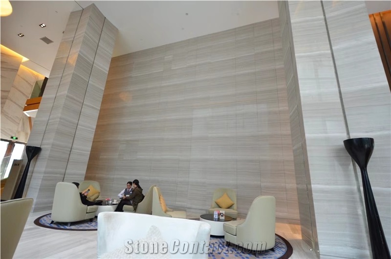 China White Wood Grain Marble Slabs And Tiles