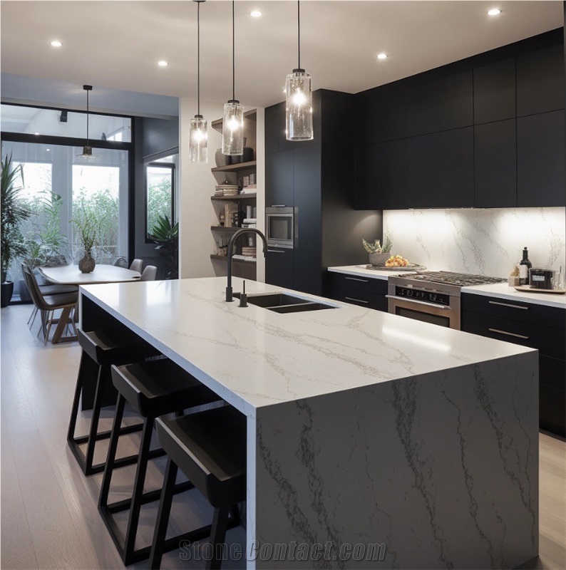 Calacatta Synnada Quartz Kitchen Countertop