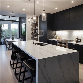 Calacatta Synnada Quartz Kitchen Countertop