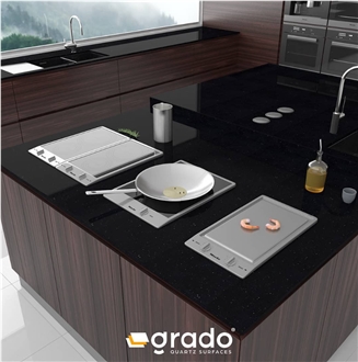 Grado GR - 302 Black Galaxy Quartz Slabs