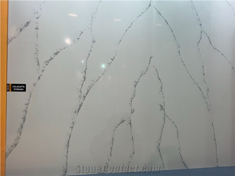 Grado GR-606 Calacatta Synnada Quartz Slabs