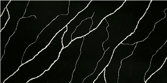 Calacatta Black Quartz Slabs From Vietnam Factory