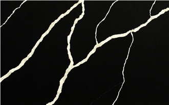 Calacatta Black Quartz Slabs From Vietnam Factory