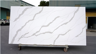 Calacatta Idillio Quartz Slabs From Vietnam Factory