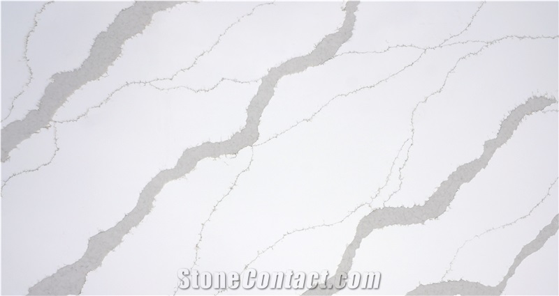 Calacatta Idillio Quartz Slabs From Vietnam Factory