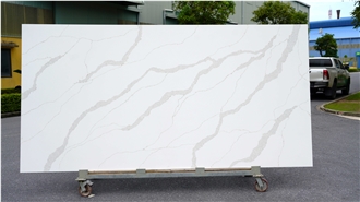 Calacatta Idillio Quartz Slabs From Vietnam Factory
