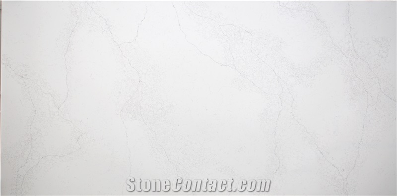 Vietnam Calacatta Marina Thin Veins Quartz Slabs