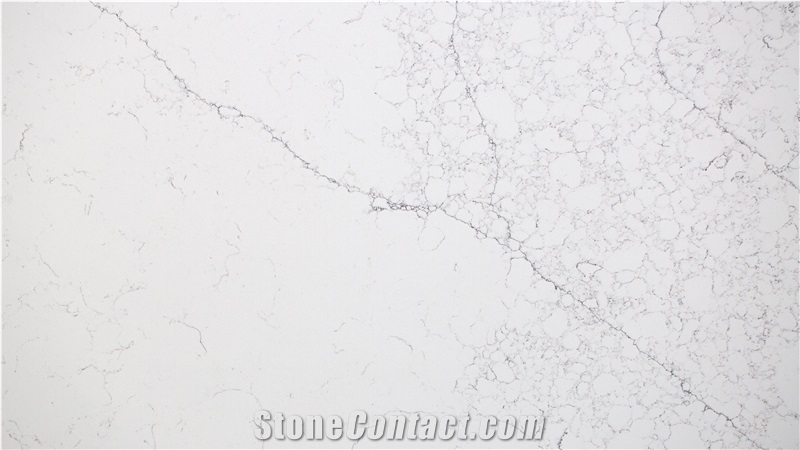 Vietnam Calacatta Marina Thin Veins Quartz Slabs