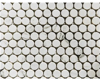Alabama White Marble Penny Round Mosaic Tiles