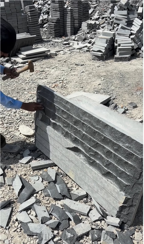 Black Basalt Hand Split Wall Tiles