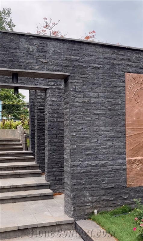 Black Basalt Hand Split Wall Tiles