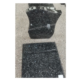 Blue Pearl Granite Heart  Tombstone