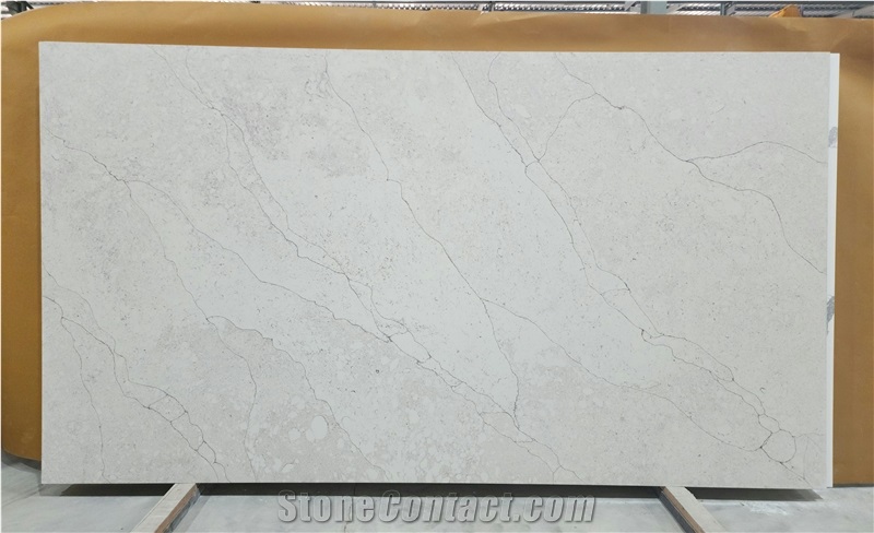 Calacatta Cygnus Beige Quartz Slabs