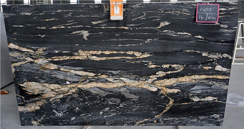 Polished Titanium Gold Granite Slabs