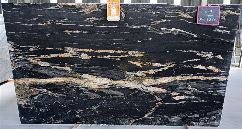 Polished Titanium Gold Granite Slabs