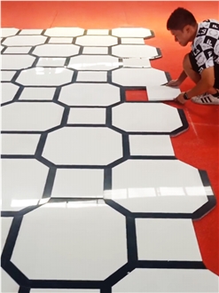 3D Design Inlay Medallion Waterjet Pattern Floor