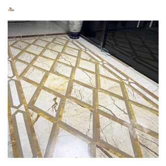 Sofitel Gold Marble Water Jet Carpet Medallions Pattern