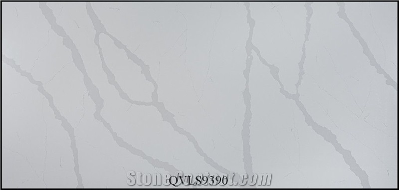 Artificial Calacatta White Quartz Stone Slab Tiles