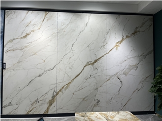Polished 2400*1200MM Fish Belly Sintered Stone Slabs