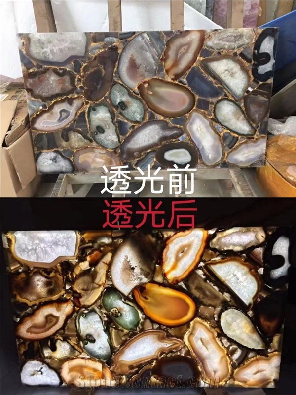 Uruguay Agate Backlit Semiprecious Stone Slabs