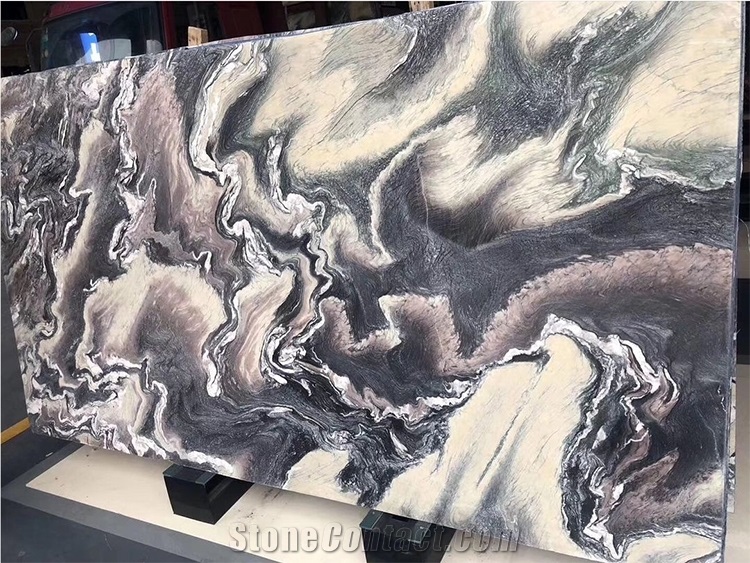 Cipollino Ondulato Kinawa Violet Marble Slab Wall Tiles