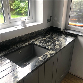 Polished Amadeus Black Granite Slabs