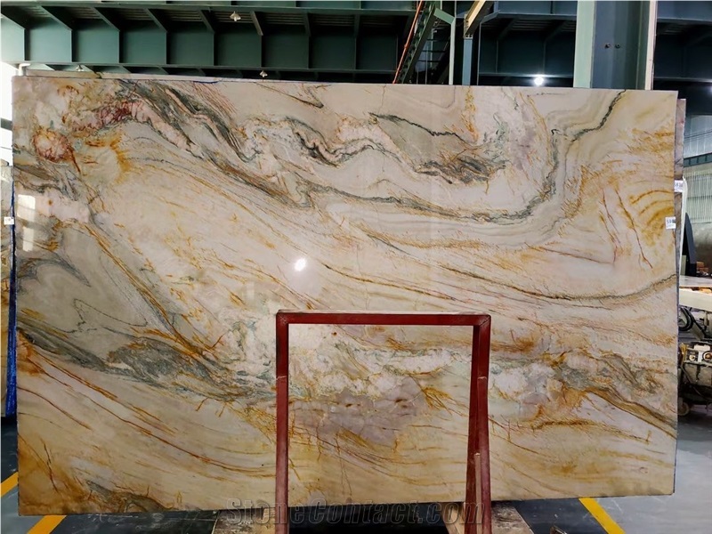 Rainbow Impression Gold Quartzite Slabs