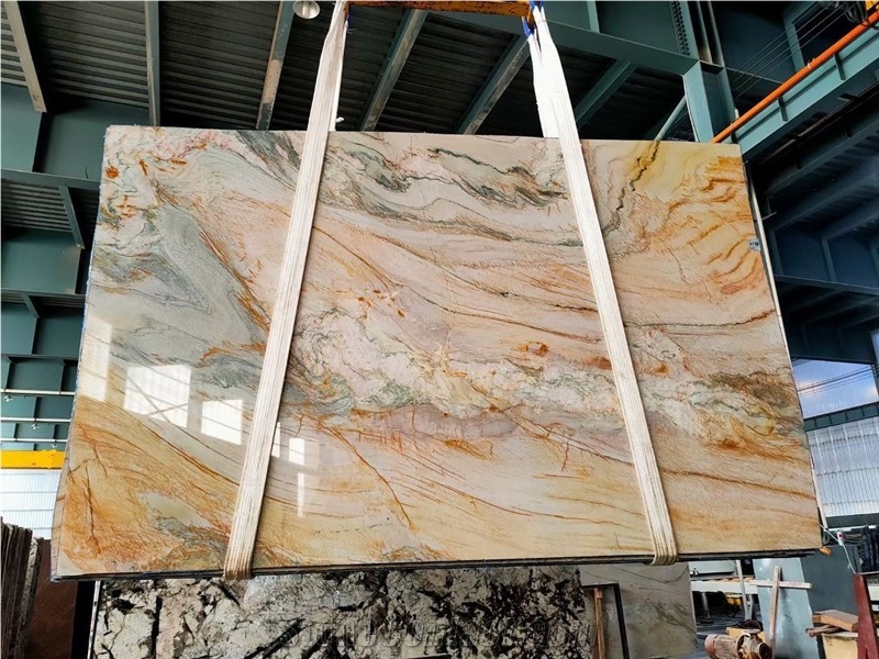 Rainbow Impression Gold Quartzite Slabs