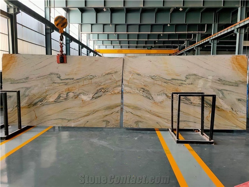Rainbow Impression Gold Quartzite Slabs