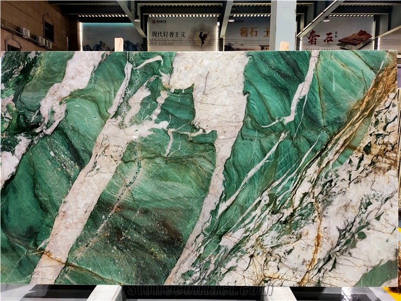 Botanic Wave Green Quartzite Slabs