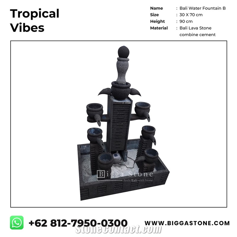 Black Lava Jugs Water Features