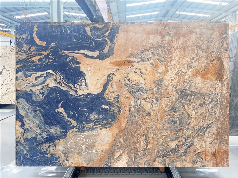 Red Dragon Blue Marble Slab
