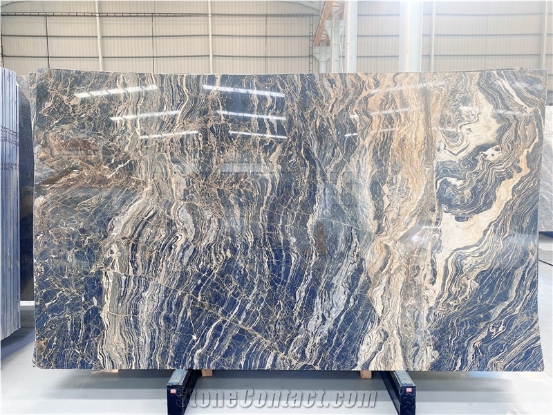 Red Dragon Blue Marble Slab