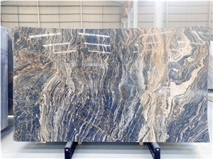 Red Dragon Blue Marble Slab