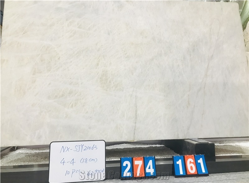 Cristallo White Quartzite Slabs