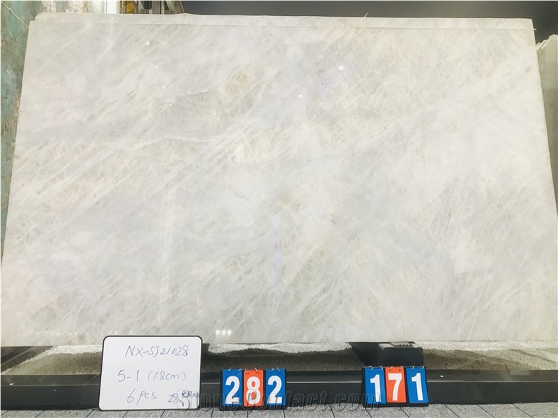 Cristallo White Quartzite Slabs