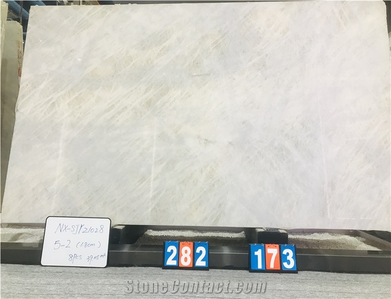 Cristallo White Quartzite Slabs