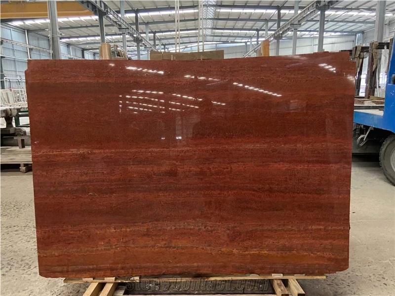 Iran Red Travertine Slabs