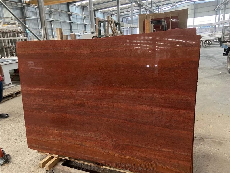 Iran Red Travertine Slabs