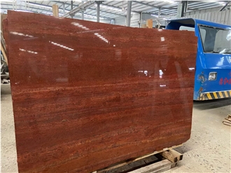 Iran Red Travertine Slabs