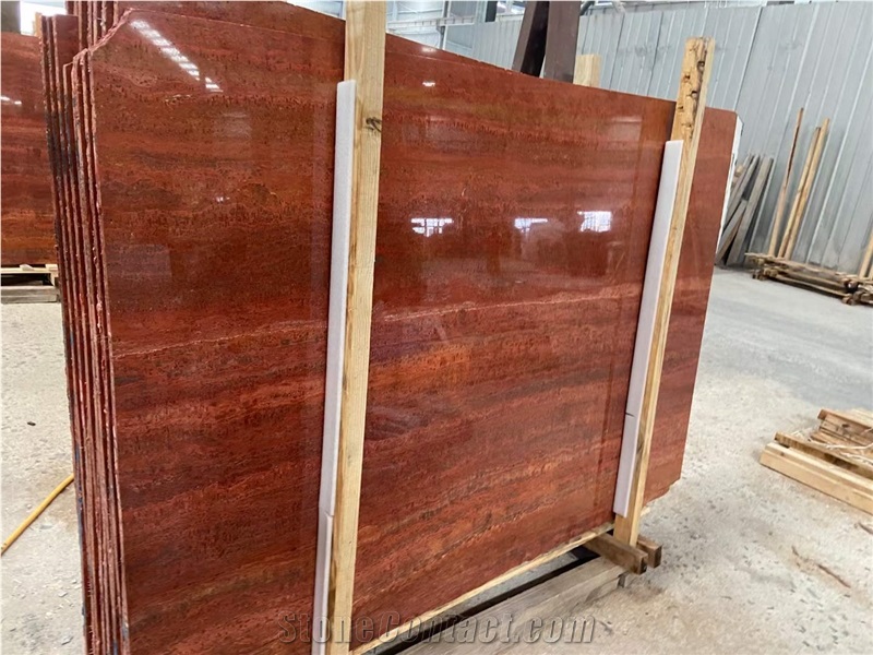Iran Red Travertine Slabs
