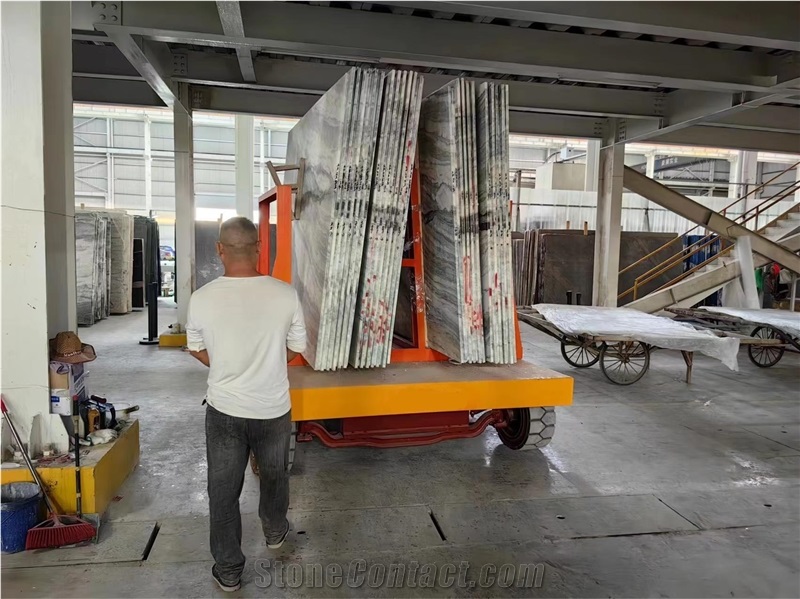 Remote Control Shuttle Cart Loading Move Stone Marble Slab
