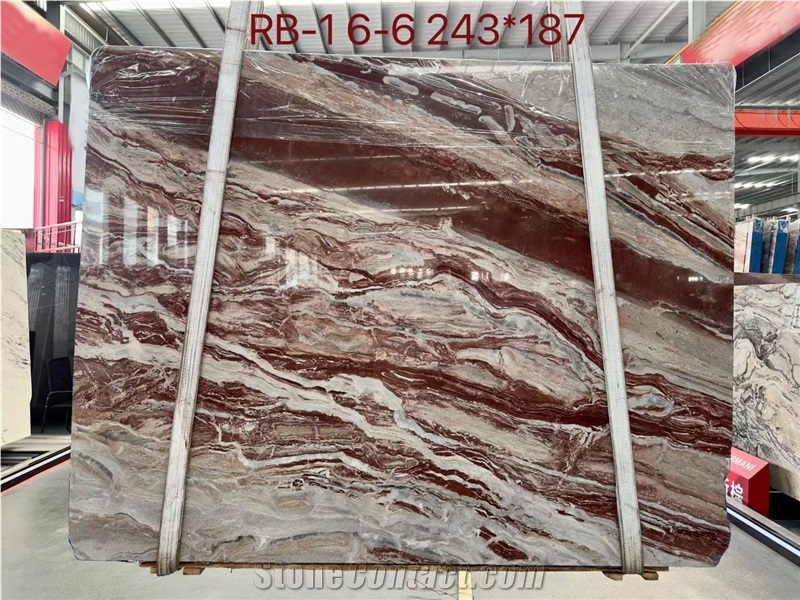 Arabescato Orobico Rosso Marble Slabs