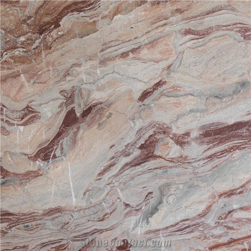 Arabescato Orobico Rosso Marble Slabs