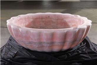 Pink Onyx Freestanding Bathtub