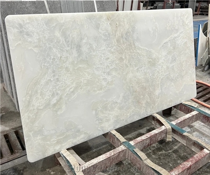 Polished Fantasy White Marble Slab For Tiles