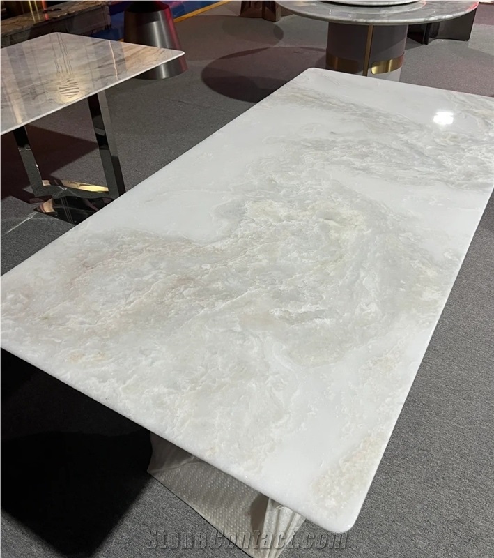Polished Fantasy White Marble Slab For Tiles