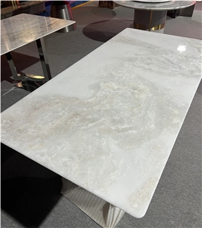 Polished Fantasy White Marble Slab For Tiles